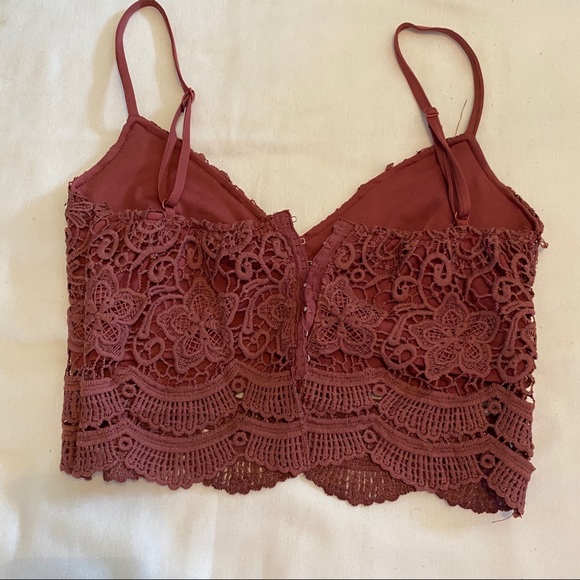L.A. Hearts Short Cami Crochet Lace Mauve Size S - Picture 3 of 5
